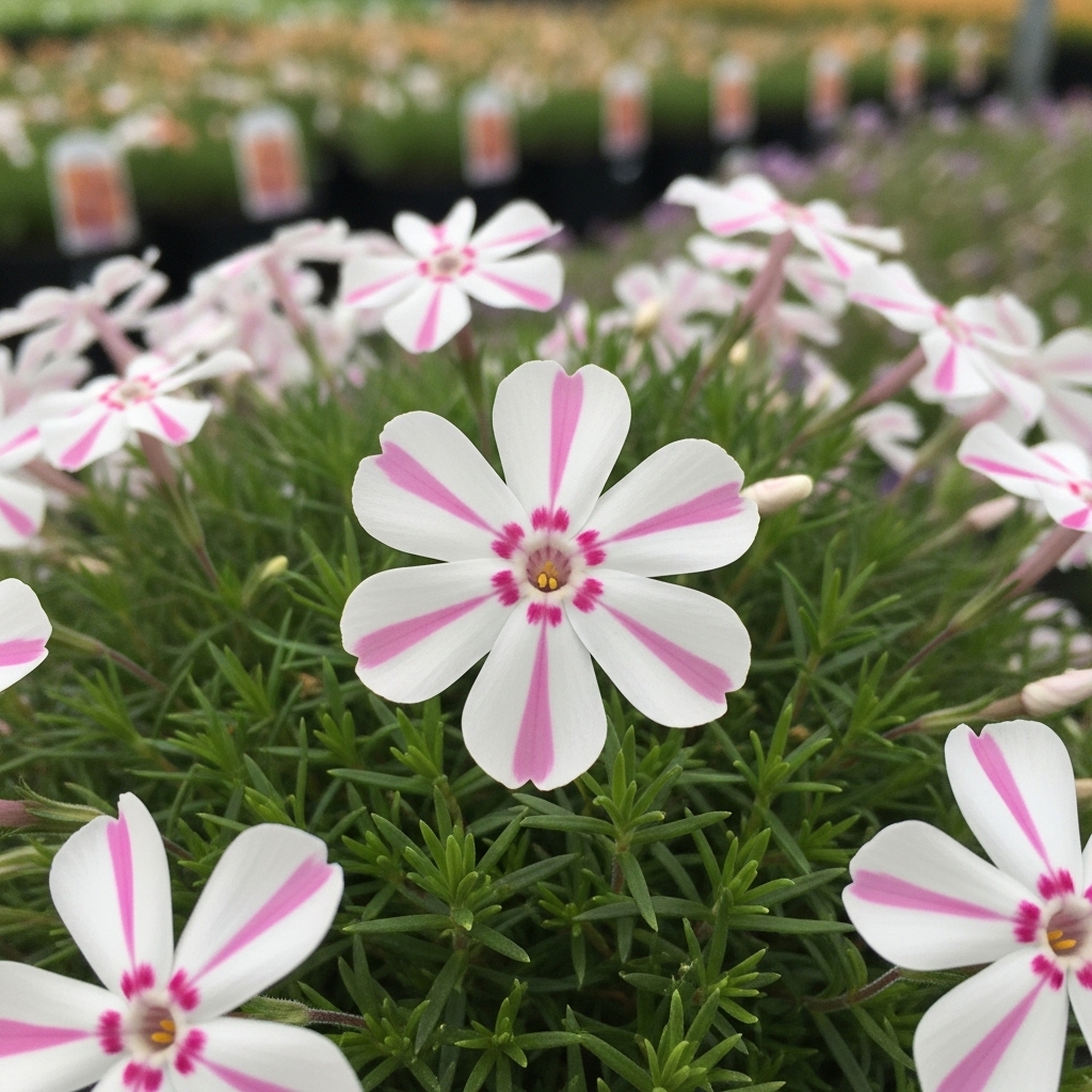 Phlox subulata 'Candy Stripe'