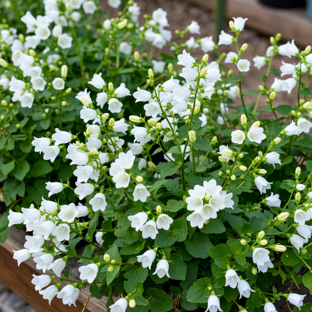 Campanula carpatica 'Pearl White'
