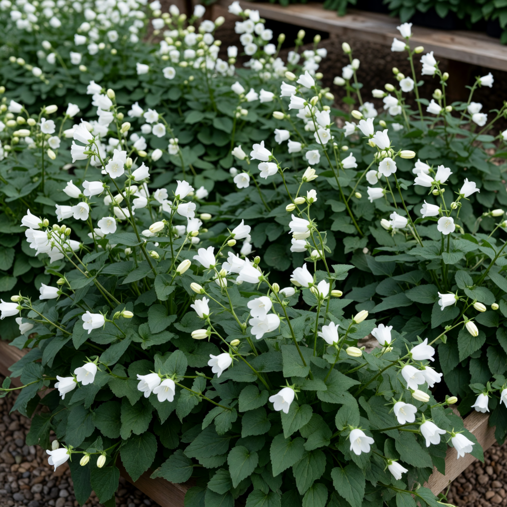 Campanula carpatica 'Rapido White'