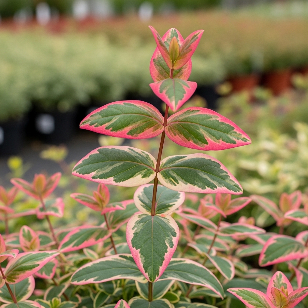 Hypericum × moserianum 'Tricolor'